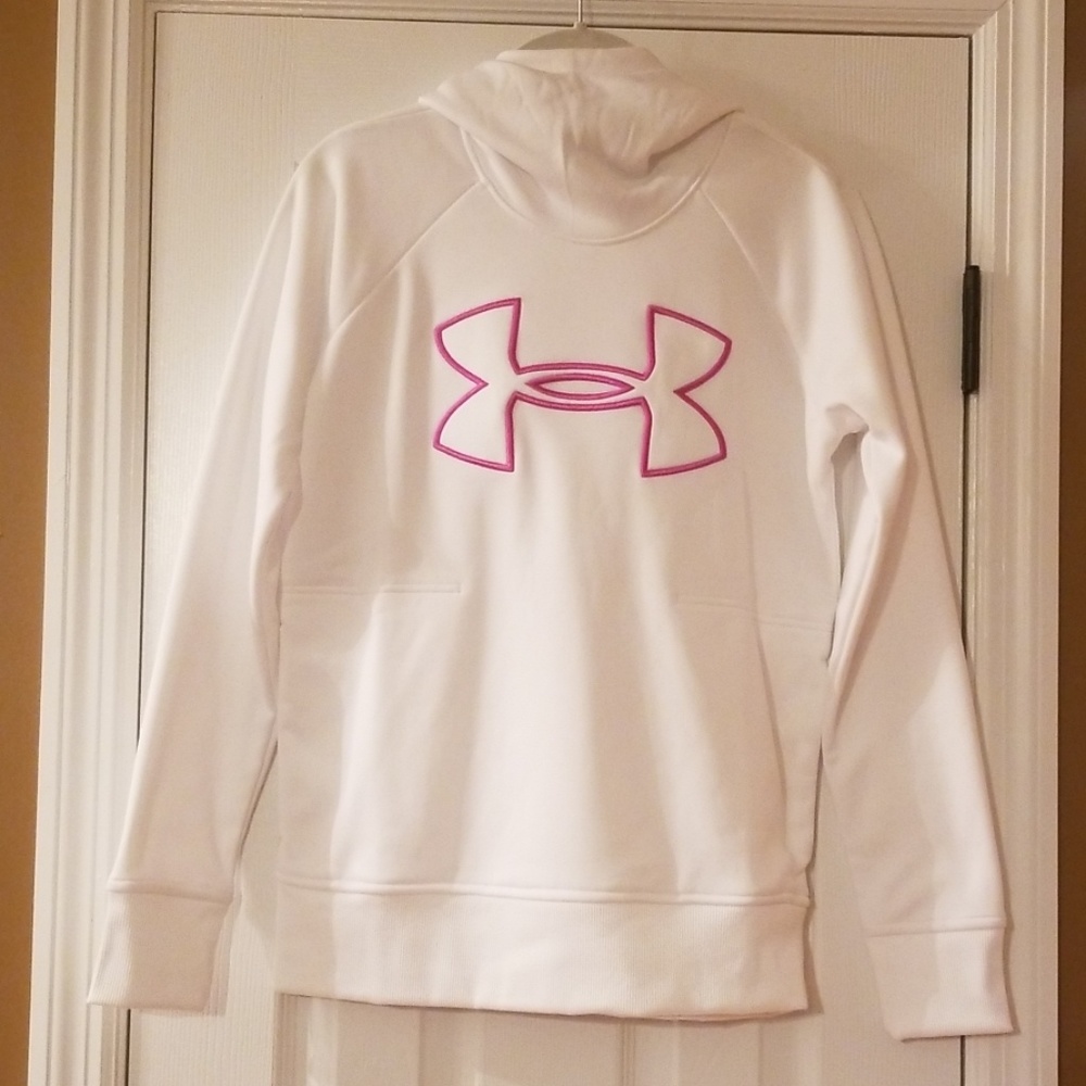 Under Armour white/pink coldgear pullover
